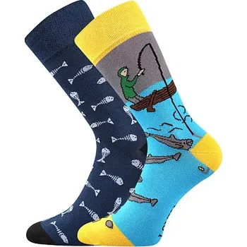 Pánské nestejné ponožky Rybář Long - 39-42 / modrá