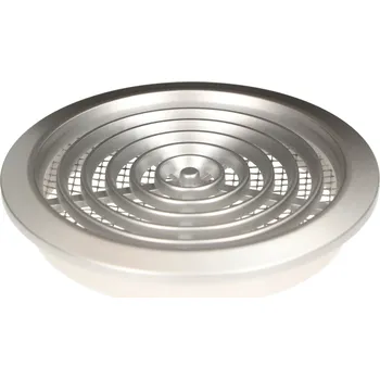 Větrací mřížka Větrací mřížka kulatá fi 80 mm se síťkou - Barva saténově stříbrná - stříbrný satén