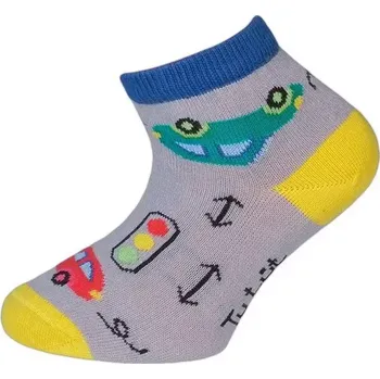 Dámské punčochy Chlapecké ponožky Autíčko T - 14-18 / šedá
