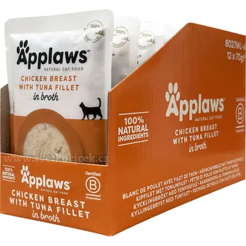 Krmivo pro kočku Applaws kuře a tuňák MULTIPACK - kapsička 12x70 g