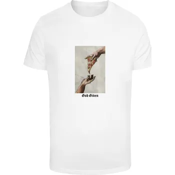 Pánské oblečení Pánské tričko God Given Pizza bílé Mister Tee bílá 3308541