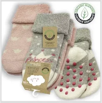 Dámské punčochy Dojčenské protišmykové ponožky Little - 2 páry - 0-6 měsíců / růžová/šedá