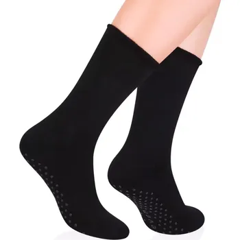 Pánská móda Pánské protiskluzové froté ponožky - 41-43 / černá