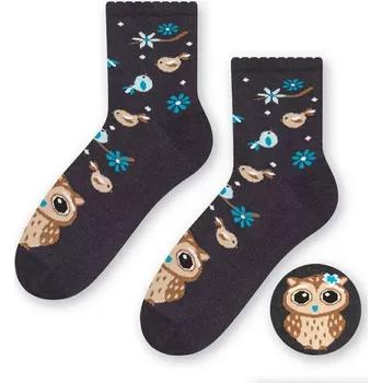 Dámské ponožky Dámské ponožky Sova S - 38-40 / šedá