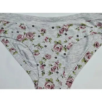 Kalhotky Dámské kalhotky s růžemi - M / světle šedá