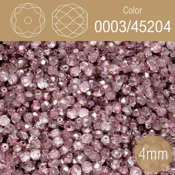 Šperk Korálky BROUŠENÉ 4mm. Barva 0003/45204. Průhledná s pokovem . Balení 120Ks.