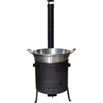 kotlíky Kotel nerez 70 l a kotlina 53 cm s kouřovodem (nerezový kotel 70 L v kotlině 53 cm s kouřovodem)
