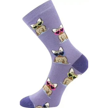 Dámské punčochy Dívčí ponožky Buldoček - 35-38 / fialová