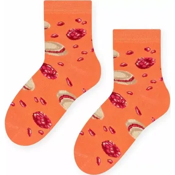 Dámská móda Dívčí ponožky Makrónky a maliny - 29-31 / oranžová