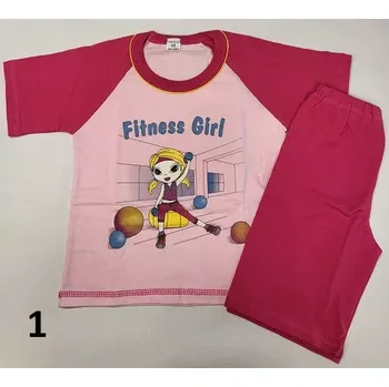 Dívčí pyžamo Dívčí pyžamo Blondýnka krátké - 98 / malinová / 1