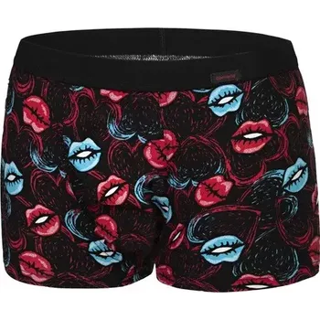 Boxerky Pánské boxerky Hot Lips - S / černá/červená