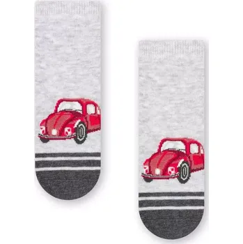 Dětská móda Chlapecké ponožky Autíčko S - 29-31 / světle šedá
