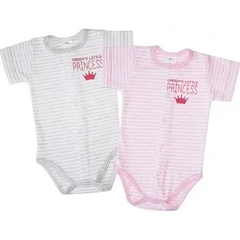 Kojenecký body Body Little Princess KR celopropínací - 62 / světle šedá