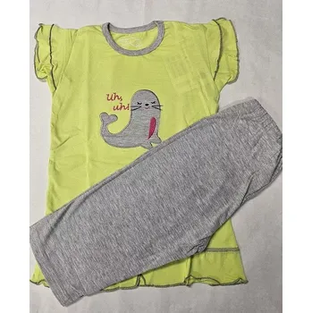 Dívčí pyžamo Dívčí pyžamo Happy Animals krátké - 122 / světle šedá