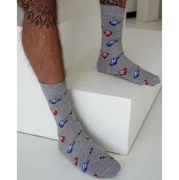 Pánské ponožky Pánské ponožky Kytara M - 39-42 / světle šedá