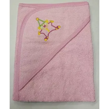 Dětská osuška s kapucí - růžová