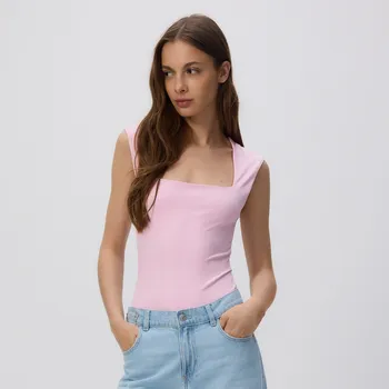 Reserved - Body s hranatým výstřihem - růžová - ZR395-30X - ZR395-30X-L