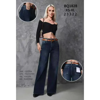 M Sara Dámské módní volné džíny 1828 modré XXL - 44