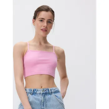 Dámské tričko Reserved - Krátký top na ramínkách - růžová - WC380-30X - WC380-30X-L