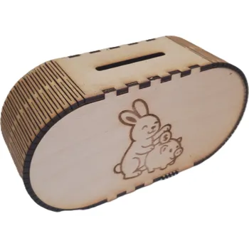Pokladnička Dary dřeva Pokladnička s gravírováním -zajíček