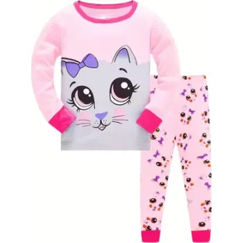 Dětské bavlněné pyžamo se zvířátky - pro kluky i holky Barva: růžová kočička (pink 2), Velikost: 6 let