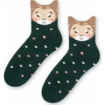 Dámská móda Dámské ponožky Opice velká - 35-37 / tmavě zelená