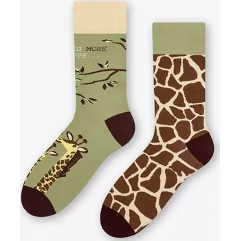 Pánské ponožky Pánské nestejné ponožky Giraffe - 39-42 / zelená