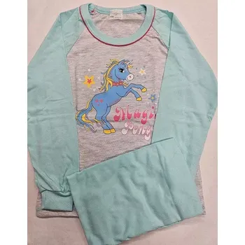 Dívčí pyžamo Bunny and Ponny dlouhé - 116 / světle šedý melír