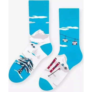 Pánské ponožky Pánské nestejné ponožky Lyžování P - 39-42 / bílá/modrá