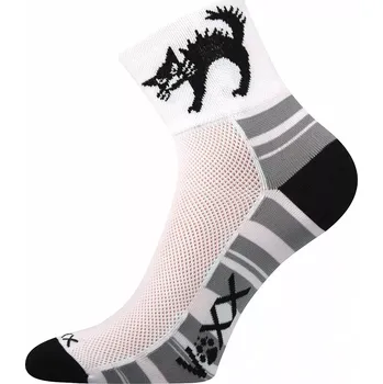 Pánské ponožky Cyklistické ponožky Kočka - 35-38 / bílá