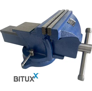 Svěrák Zámečnický svěrák otočný o 360 stupňů, litinové čelisti BITUXX MS19686