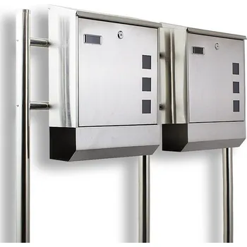 Poštovní schránka Dvojitá poštovní schránka volně stojící z nerezové oceli M14398(2x13172+13663)