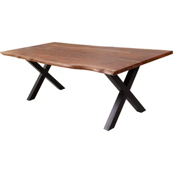 Jídelní stůl Masivní dřevěný jídelní stůl AMAZONAS 200 cm – sheeshamové dřevo/kov, X-nohy