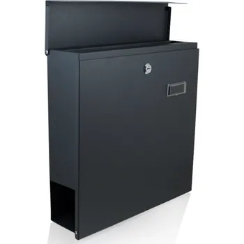 Poštovní schránka Poštovní schránka velká A4 s držákem na noviny a jmenovkou grafitová M16027