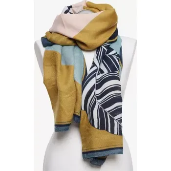 Šála Dámská šála Leaf - Uni / modrá/žlutá