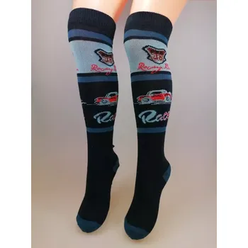 Chlapecké podkolenky Auto - 23-26 / modrá/tmavě modrá