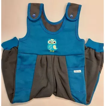 Tepláky se šlemi Sovička - 104 / modrá/tmavě šedá