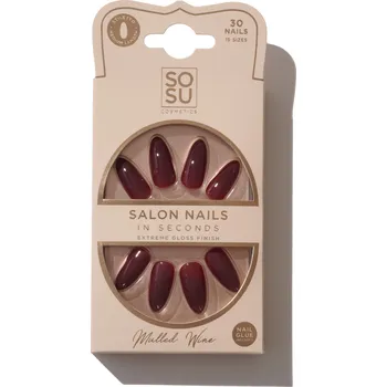 SOSU Cosmetics Umělé nehty Mulled Wine 30 ks