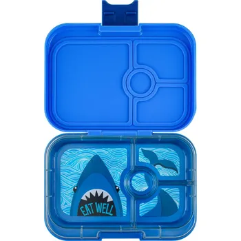 Svačinový box Yumbox Panino nepropustný svačinový box 4 sekce - Surf blue - Shark