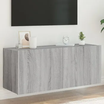 Komoda vidaXL Nástěnná TV skříňka s LED osvětlením 100 x 35 x 41 cm [837325] Barva: šedá sonoma