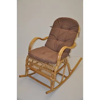 Papasan Houpací křeslo Klasik medové - polstr hnědý melír