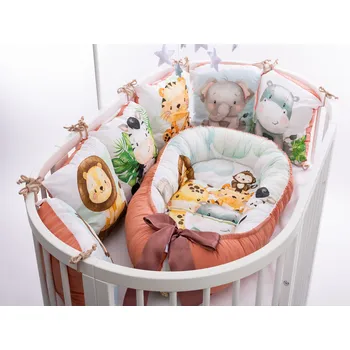 Hnízdečko pro miminko MIMOUŠEK 2-dílný set do postýlky zvířecí kamarádi