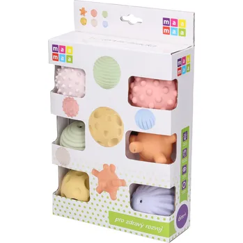 Hračka pro nejmenší Maamaa Měkké míčky pískací set 6ks 5,5 cm