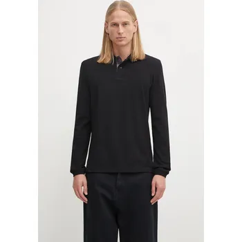 Pánské tričko Bavlněné tričko s dlouhým rukávem Barbour černá barva, L, 99X