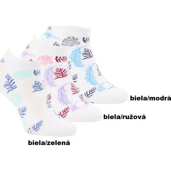 Dámské ponožky Dámské ponožky Listy - 35-38 / bílá/zelená