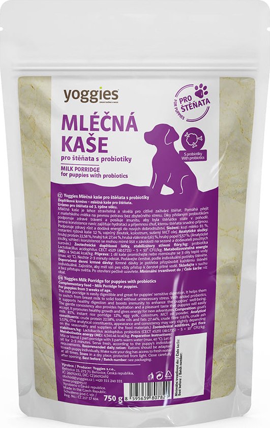 Yoggies Mléčná kaše z kozího mléka pro štěňata 750 g