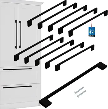 Nábytkové kování Nábytková úchytka klasická moderní černá matná 256 mm sada 10 ks. - 256 mm \ matná černá