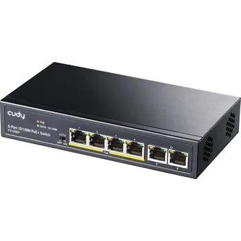 Síťový prvek Switch CUDY 6-Port 10/100M PoE+ Switch 60W