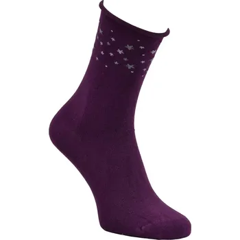 Dámské ponožky Dámské bambusové ponožky Hvězdičky - 35-38 / bordová
