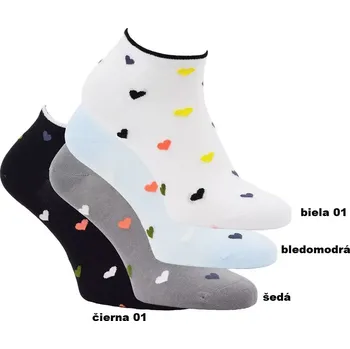 Dámské ponožky Dámské ponožky Mini srdíčka - 39-42 / černá (01)